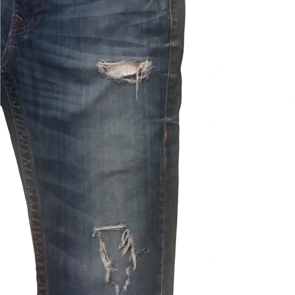 True Religion Skinny Illusion Jean With Rips 34X34 Cotton DSFM Distressed